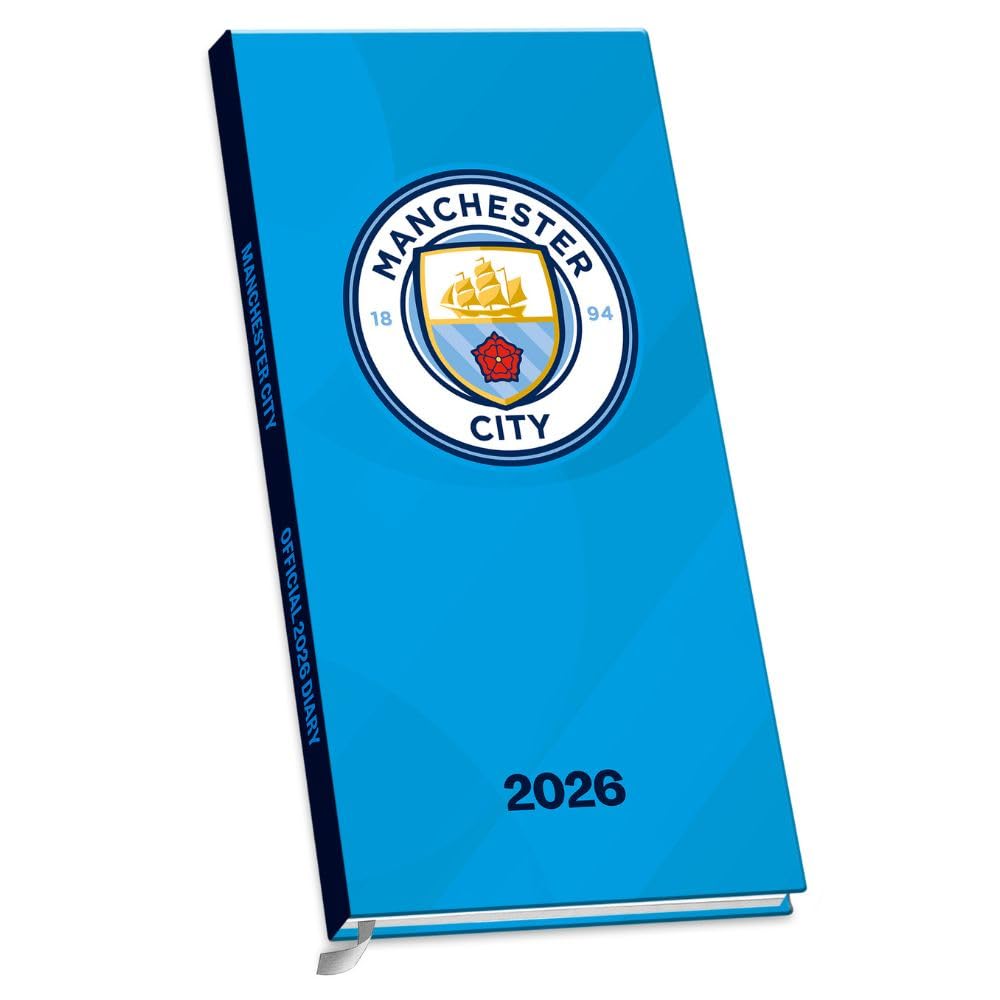 2026 DIARY MANCHESTER CITY FC WEEK TO VIEW SLIM POCKET DIARY OFFICIAL PRODUCT