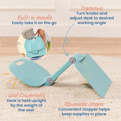 Image of ECR4Kids The Surf Folding Portable Lap Desk, Flexible Seating, Seafoam