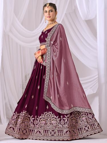 Image of Embroidery Designer Lehenga Choli Set For Women Party| latest Bridal Stylish Design Wedding Lehenga Choli For Women (Free Size)