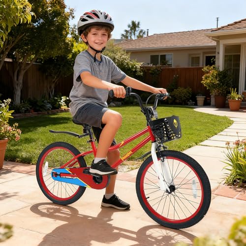 Image of BABY JOY Kids Bike, 12 14 16 18 Inch Boys Girls Bike for 3-8 Years w /Training Wheels, 20 Inch Children Bicycle for 8+ Teens w /Kickstand, Handbrake, Coaster Brake & Removable Basket, Sporty Bicycle