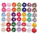 YAKA 40PCS(20Paris) Cute Dog Hair Bows with Rubber Bands Pearls Flowers Topknot Dog Bows Pet...