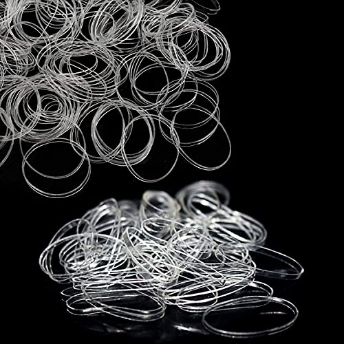 Mini Élastiques,300 Pièces Transparent Elastique,petits élastiques Bandes de Caoutchouc,pour les Cheveux des Enfants, Petites Dreadlocks, Coiffure de Mariage et Plus Cover