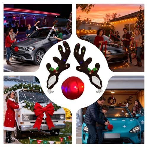 Cuernos de reno para coche con luces LED: decora tu automóvil sin dañar las ventanas 4