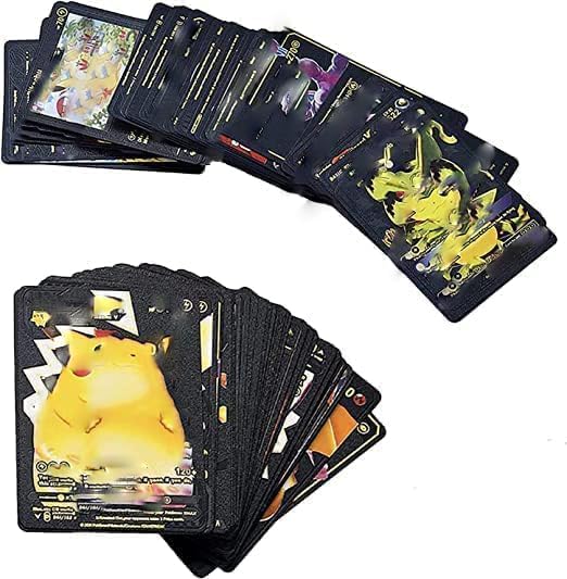 Image of VARIYA ENTERPRISE New Playing Cards | 55 Pcs Black Foil Card | Assorted Cards TCG Deck Box | V Series Cards Vmax GX Rare Golden Cards and Common-Rare Mystery Card | Best Gift for Kids