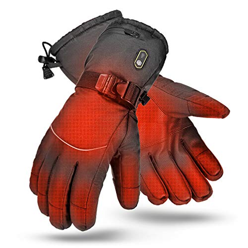 AIRGINE Heated Gloves for Men Women, Sensitive Touchscreen Waterproof Thermal Heat Gloves,Rechargeable Electric