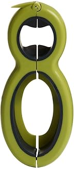 MOSHTU Bottle, Bag & Can Opener, Jar & Lid Twist Off Gripper, and Seal & Lid Remover Green, Black Kitchen Tool Set