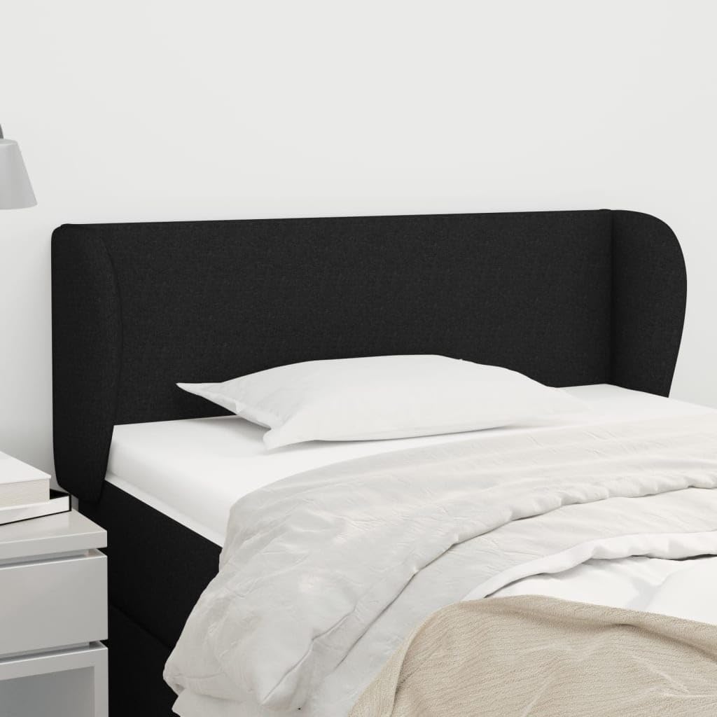 Tête de Lit avec Oreilles Excellent Soutien du Dos Meuble de Chambre à Coucher Décoration Intérieure Design Moderne et Élégant Noir 93x23x78/88 cm