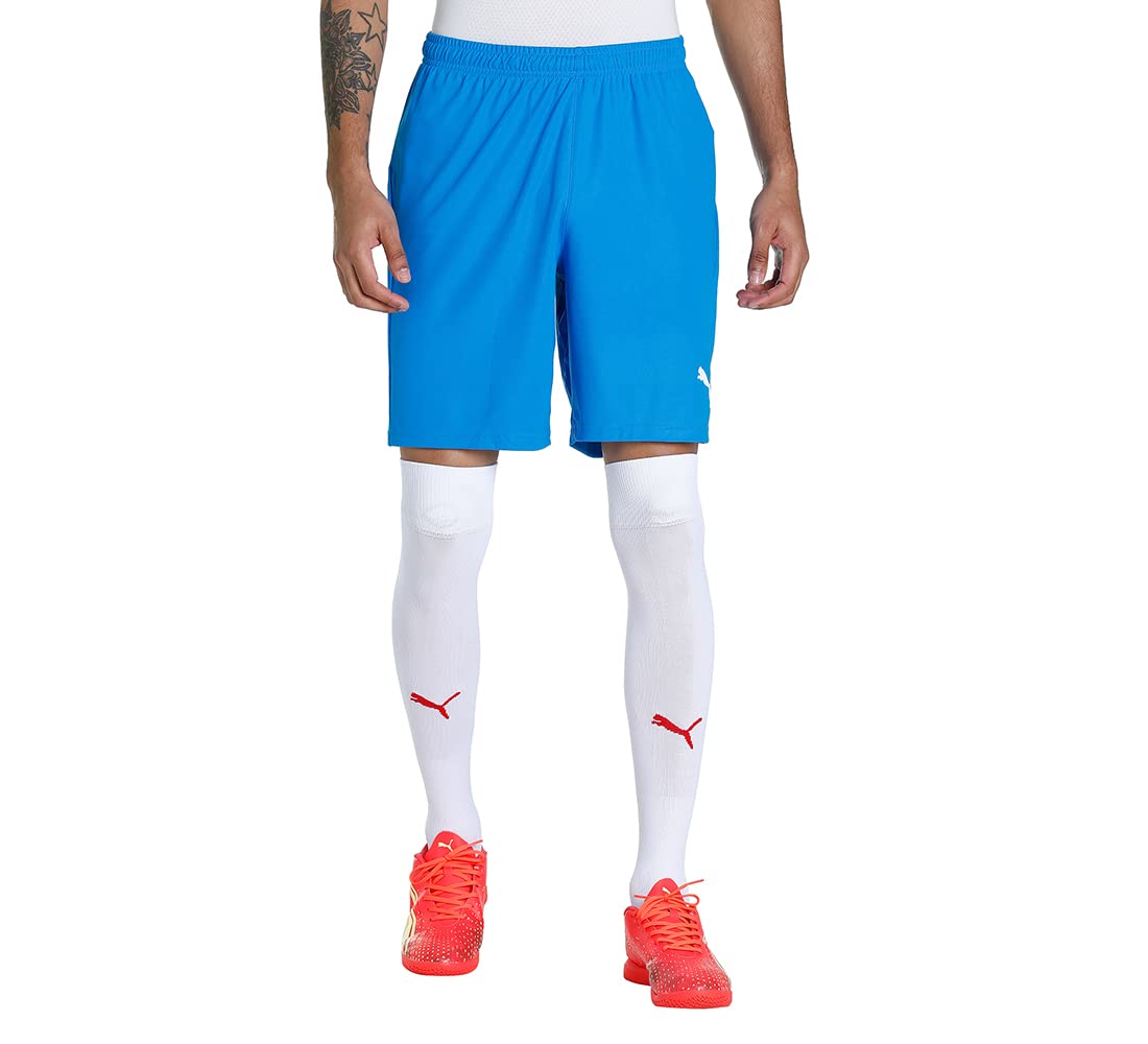 PUMA PUMJV Men LIGA Shorts Core Training Shorts - Electric Blue Lemonade - White, L