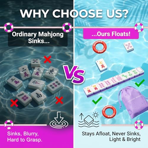 Juego de Mahjong flotante con fichas y dados miniatura 4