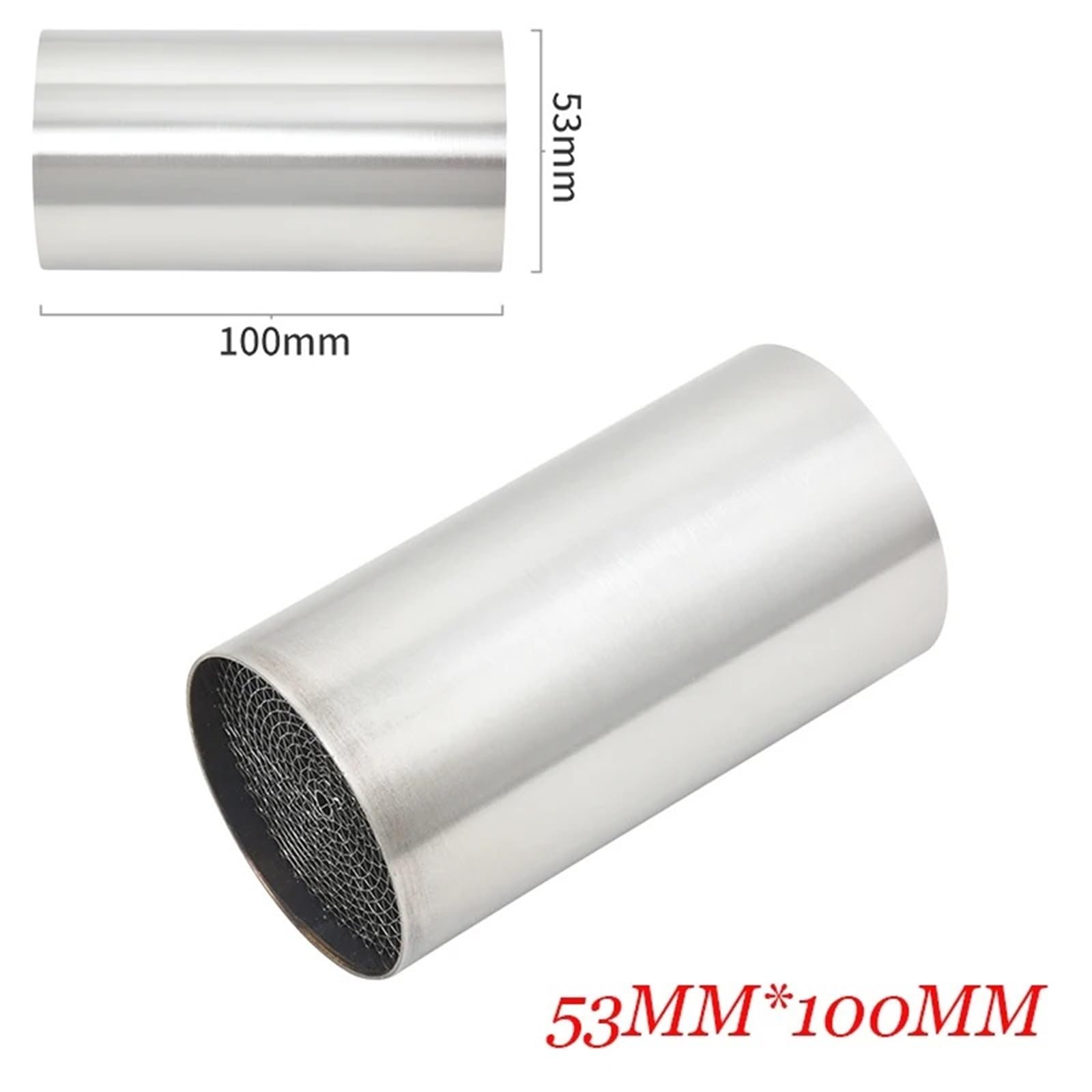 Silenziatore moto per moto 35/42/48//53MM catalizzatore DB Killer per moto completo silenziatore di scarico rumore suono Eliminato(53X100MM)
