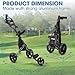 3 Wheel Golf Push Cart,Lightweight Golf Pull Cart with Quad-Fold Frame,and Cleaning Kit Golf,Cooler Bag,Cup/Phone/Umbrella Holder Compact Golf cart-black