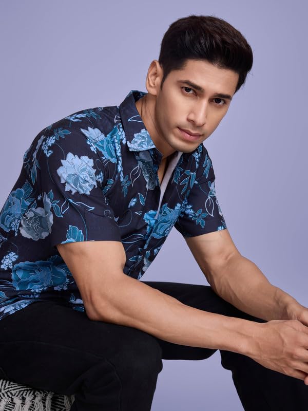 Image of Pinkmint Stylish Shirt for Men ll Printed Half Sleeve Shirt's ll Regular Fit Chest Pocket Shirt