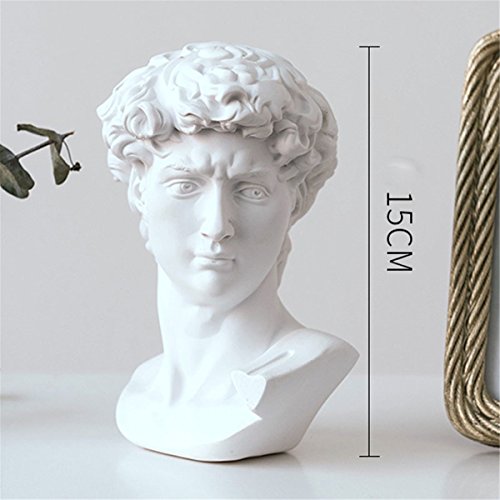 LKXHarleya 6 Inch Classic Greek Michelangelo David Bust Statue Replica Sculpture Figurine for Artist