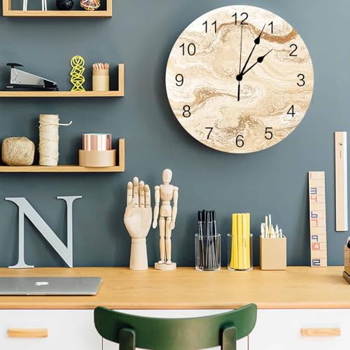 Reloj de pared vintage moderno clásico crema 14 pulg miniatura 2