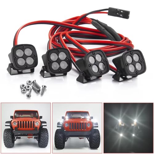 Phares projecteurs RC pour Axial SCX10 TRX4 et crawler 1/10