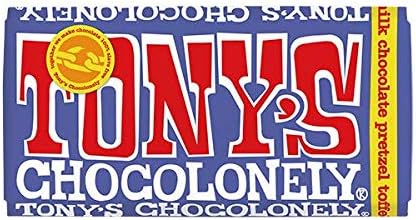 Tony's Chocolonely Dark Milk Chocolate, Pretzel & Toffee Bar - 180g, 2