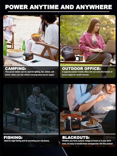 image for POWSTREAM-200W-Portable-Power-Station-Outdoor-Emergency - 148Wh Campin