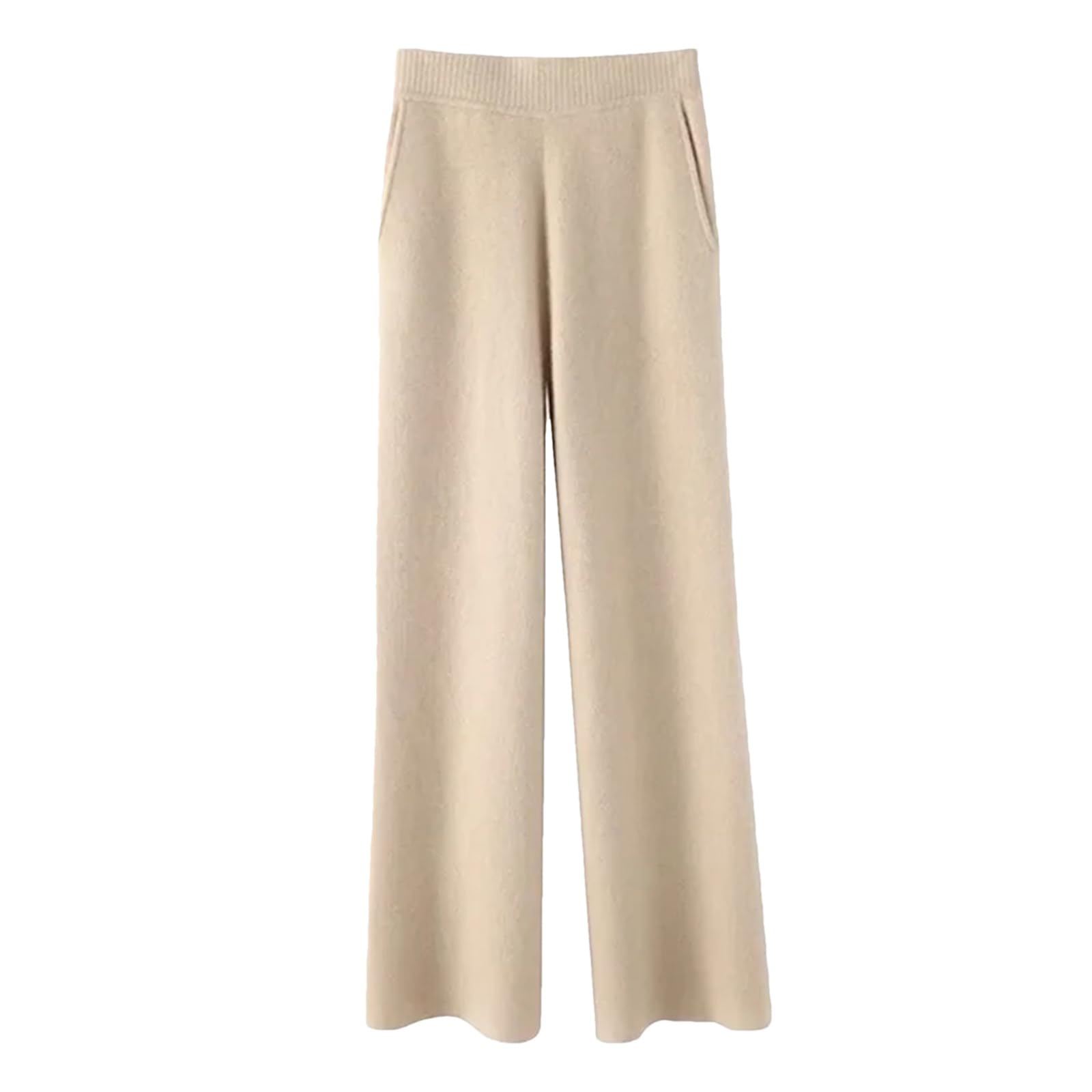 Women Cashmere Pant Autumn Winter Ladies Fashion Wide Leg Trousers Female Casual High Waist Wool Straight Pants