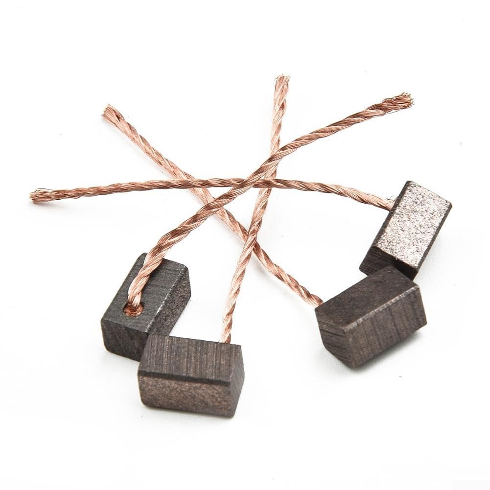 8 spazzole in carbonio 6 x 6 x 10 mm per motori di ventilazione, motore della ventola, motore del tergicristallo e motori per utensili elettrici - carbonio e metallo