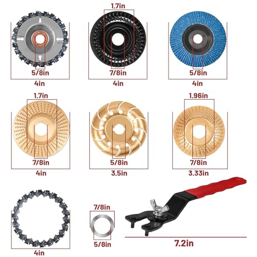 Jayzod J0007002 11Pcs Wood Carving Disc For 4 Inch Or 4 1/2 Inch Angle Grinder thumb #1