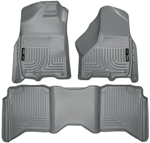 Husky Liners Weatherbeater Floor Mats | Fits 2009-2024 Ram 1500 (19-24 Classic Body only) Crew Cab; 10-18 Ram 2500/3500 w/Auto Trans. | Front & 2nd Row, 3-pc Grey - 99002 by Husky Liners - Used condition - US$73.83