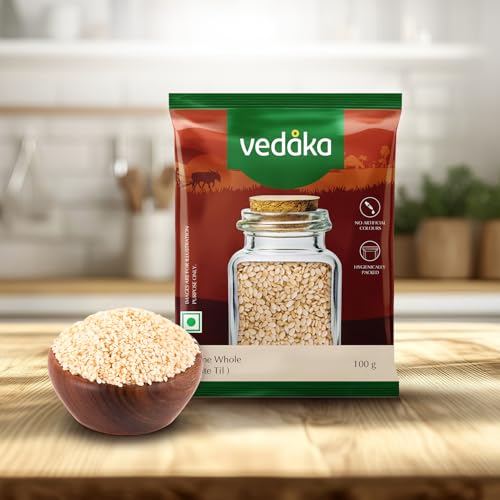 Image of Amazon Brand - Vedaka Sesame | Whole | 100 G | White Til