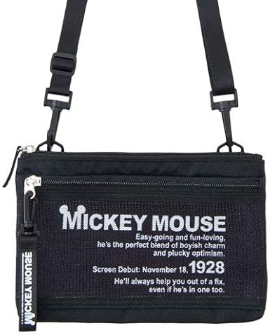 Amazon Co Jp ミッキーマウス ショルダーバッグ ブラック ミッキーロゴデザイン モノトーン ディズニー グッズ お土産 東京 ディズニーリゾート限定 シューズ バッグ