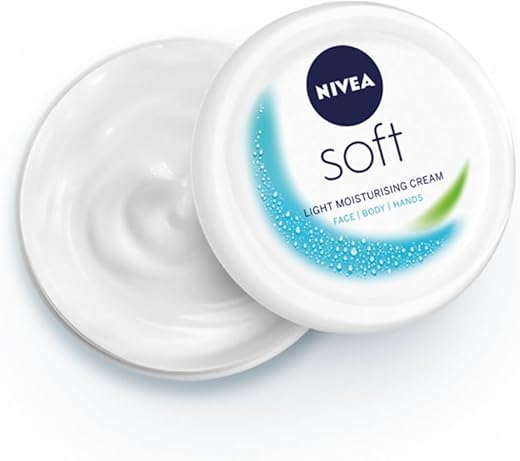 NIVEA Soft Light Moisturizer, 300 ml, for Face, Hand & Body, Non-Greasy Cream with Vitamin E & Jojoba Oil for Instant Hydration