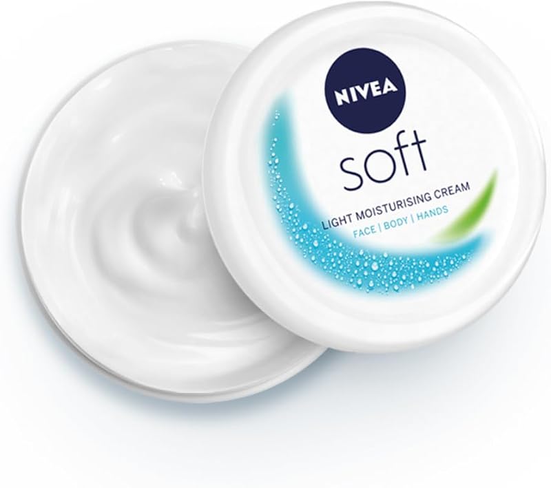 NIVEA Crema Hidratante Suave y Ligera, con Vitamina E y Aceite de Jojoba para Rostro, Manos y Cuerpo, 100 ml