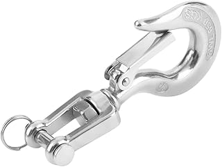 304 Stainless Steel Lifting Hook, 650kg/1000kg Lifting Hook, Hook with Latch Rigging Accessory, for All Kinds of Project Hoisting Machinery (650kg)
