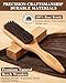 100% Boar Bristle Slick-Back Brush | Natural Wooden Styling Tool to Restore Shine & Frizz Control, Smooth Flyaways | Teasing to Add Volume | Perfect for Sleek Ponytails, Buns & Men's Beard Grooming