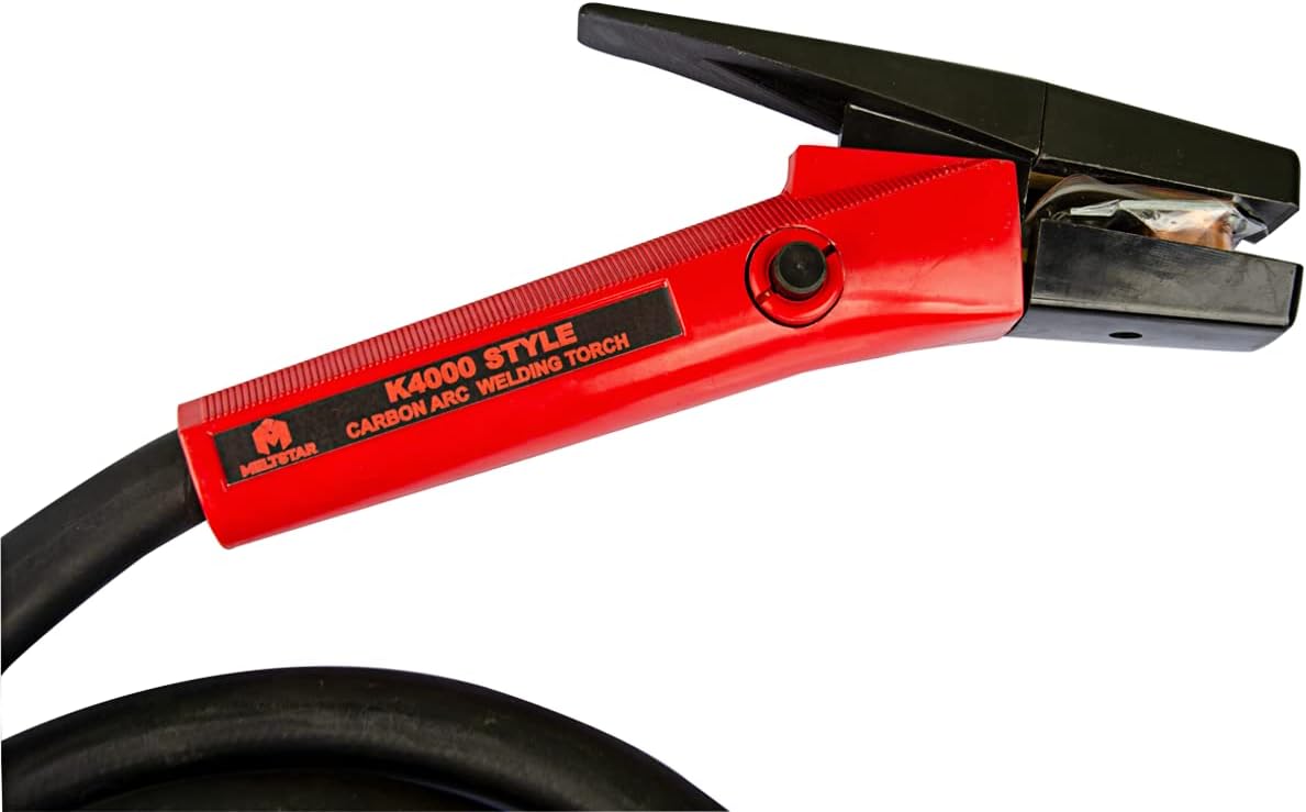 K4000 Carbon Arc Air Gouging Torch - Heavy Duty 1000A with 7' Cable and 360-Degree Rotating Red Handle for Maximum Efficiency in Gouging and Cutting, Ideal for Welding and Metalworking