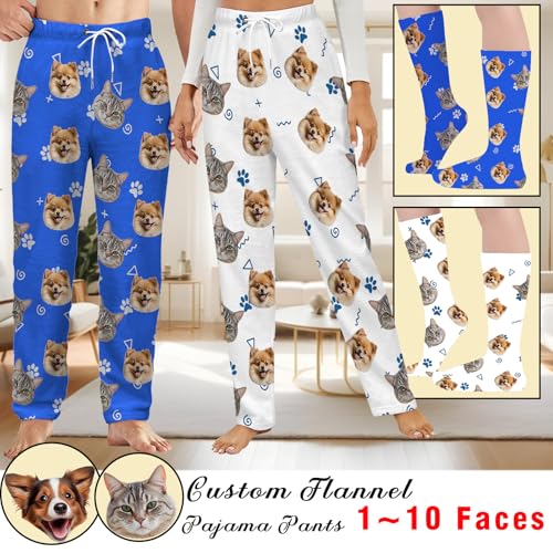 Personalized Flannel Pajamas Pants with Photo for Men Women Custom Pajama Bottoms Customized Picture PJ Pants Custom Gifts3