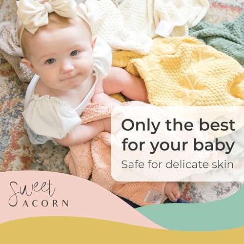 Image of Knit Baby Blanket in Elegant Pattern, Organic Cotton Blankets for Crib or Stroller, Receiving Blankets - Butter Yellow