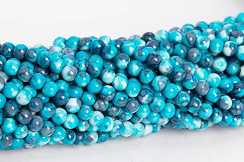 Perles en jaspe fleur de pluie de qualité supérieure bleu et gris pour joaillerie fine