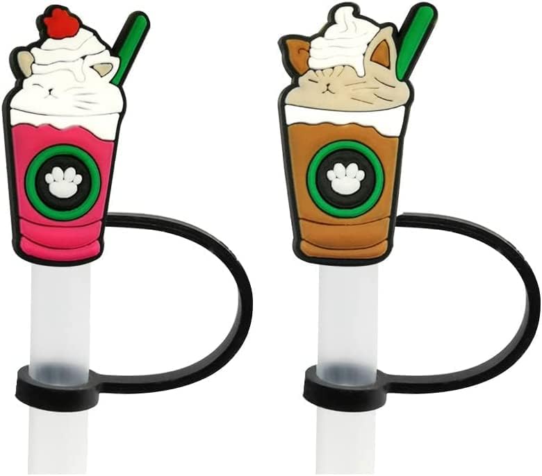 Miniatura 6 de Straw Covers Tips for Stanley Cup, 6Pcs Reusable Drinking stanley straw cover capCartoon Pattern Drinking Straw Cap Plugs Tip Cute Set,7-8 mm