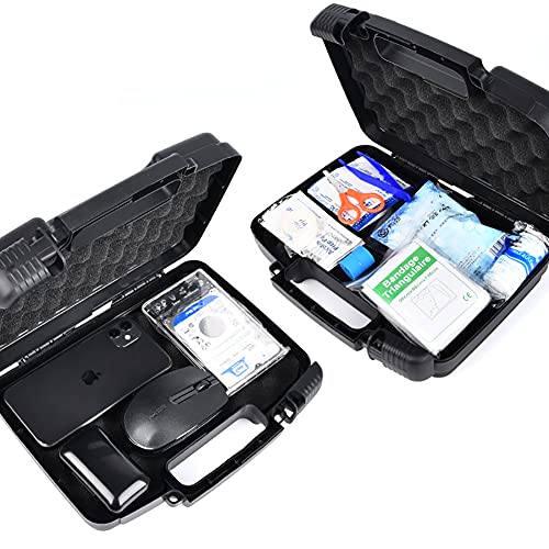 Aoocy Small Hard Carrying Case With Pluck Foam Interior For Iphone, Gopro, Camera, And More- 10.5 X 8.5 X 3 Inches, Black (10.5 X 8.5 X 3 Inches) #TOP5