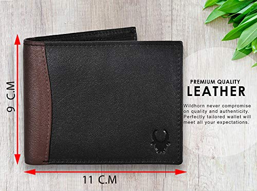 Image of WildHorn� RFID Protected Genuine High Quality Mens New Leather Wallet (New Black Nappa 4)