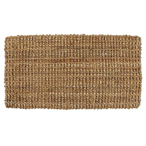 VL Fußmatte aus natürlicher Jute, Kokosfaser, handgewebt, Moris, handgesponnener Bouclé, Läufer, Teppich, Eingang, Flur und Wohnzimmer, Bodenteppich, umweltfreundlich, 40 x 70 cm (1 Stück)