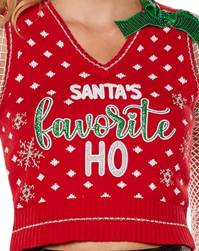 Spencer's Santa's Favorite Ho Christmas Sweater Vest | Outrageous Christmas Sweater2