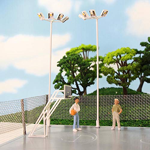 Evemodel 5 STK. Strassenlampen Gartenlampen Spielfeld Fußballplatz Leuchte Lampen 00 / H0 LSL05-5-EU