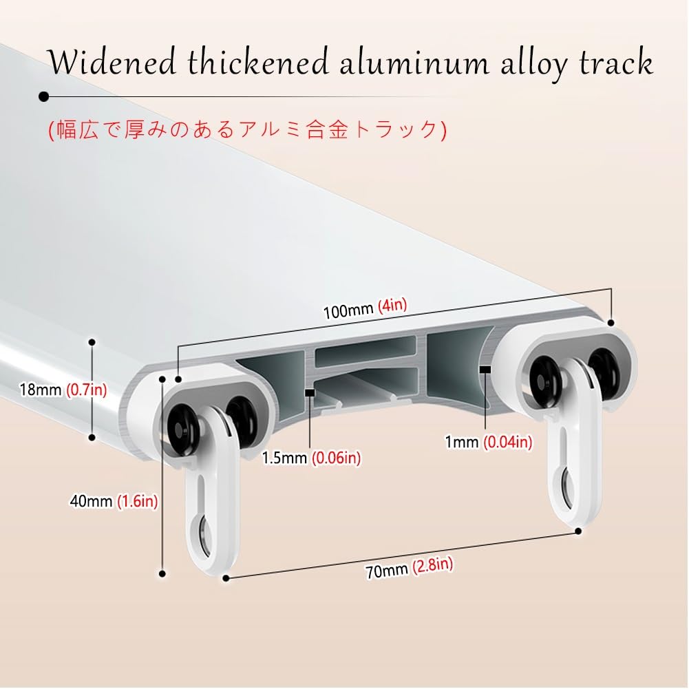 Binario Per Tende A Doppia Silenzioso Asta Per Tende A Soffitto In Alluminio Bastone Tende Scorrevole Per Soggiorno Camera Da Letto Divisorio(White,200cm)