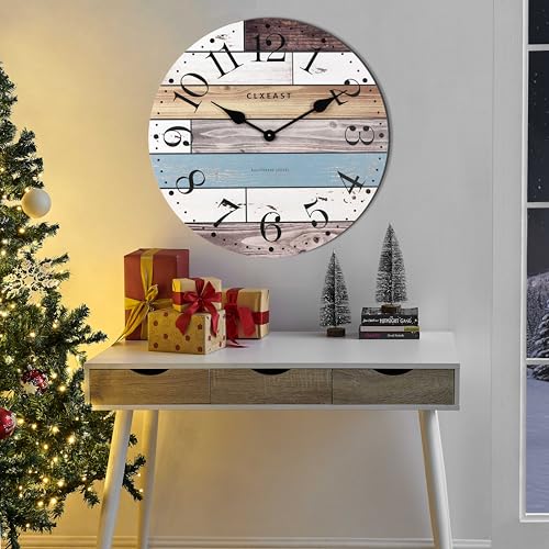 CLXEAST-24-Inch-Multicolor-Woodgrain-Shiplap-Wall-Clocks-for-Living-Room-Decor-Large-Farmhouse-Wall-ClockCoastal-Beach-Nautical-Style CLXEAST 24 Inch Multicolor Woodgrain Shiplap Wall Clocks for Living Room Decor Large Farmhouse Wall ClockCoastal Beach Nautical Style