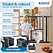 KIDIZ Absperrgitter zum Klemmen mit Katzenklappe, Türschutzgitter, Autoclose Kinder Treppengitter ohne Bohren | 90° Stopp Schutz, schwenkbar, Treppenschutzgitter, Schwarz, Breite: 81-87 cm