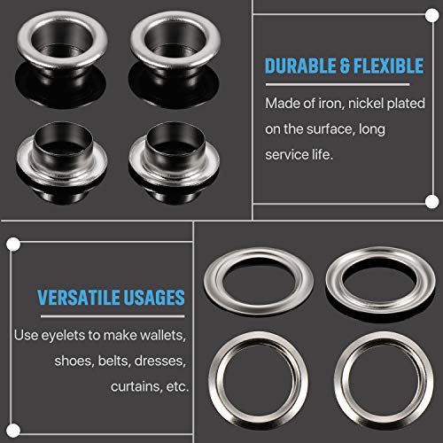 image for WILLBOND Grommet and Washer Grommet Kit Nickel Finish Eyelet for Cloth