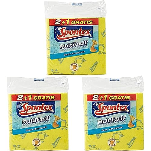 Spontex Bayeta Multifácil 2+1, Amarillo, 3 Unidad (Paquete de 3)