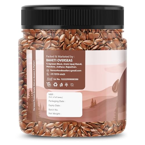 Image of Flavour Foodie Flax Seeds for Hair Growth | Alsi Seeds | Raw Seeds for Eating | Source of Iron & Dietary Fibre | Rich in Protein | 1kg