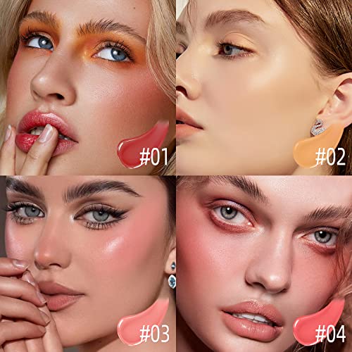 Befivecok Liquid Blush For Cheeks, Soft Cream Blush With Cushion Applicator, Dewy Finish Matte Velvet Texture, Natural-Looking, High-Pigmented Blendable, Long-Wearing Skin Tint Blush Makeup | #07 Elegant-Deep Rose #TOP2