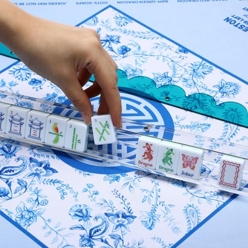 Set 4 soportes y empujadores para fichas Mahjong acrílico miniatura 4