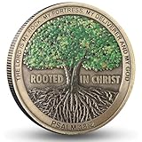 Rooted in Christ The Lord is My Rock My Fortress My Deliverer Challenge Coin Christian Pocket Hug Token (Single Coin)